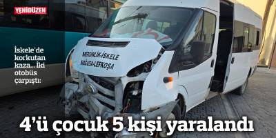 İskele'de iki otobüs çarpıştı