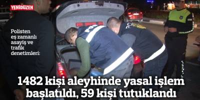 1482 kişi aleyhinde yasal işlem başlatıldı, 59 kişi tutuklandı