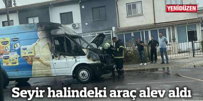 Seyir halindeki araç alev aldı