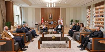 Cumhurbaşkanı Tufan Erhürman, Müteahhitler Birliği’ni kabul etti