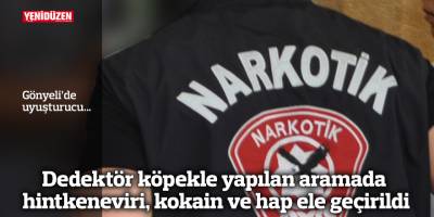 Dedektör köpekle yapılan aramada hintkeneviri, kokain ve hap ele geçirildi