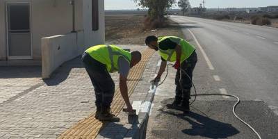 Mesarya Belediyesi  yaya ve araç güvenliği için saha çalışmalarını sürdürüyor