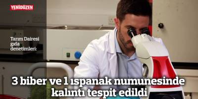 3 biber ve 1 ıspanak numunesinde kalıntı tespit edildi