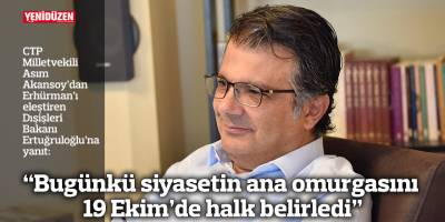 "Bugünkü siyasetin ana omurgasını 19 Ekim'de halk belirledi"