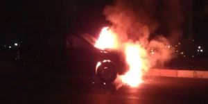 Karalım’a ait cip kundaklandı