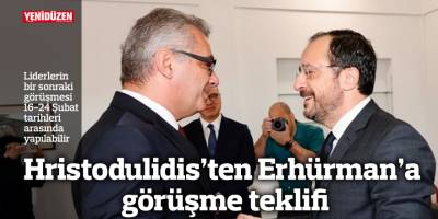 Hristodulidis’ten Erhürman’a görüşme teklifi