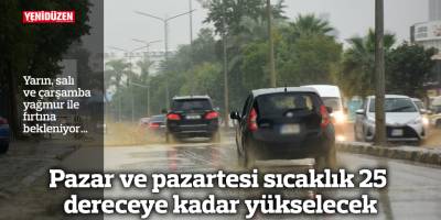 Pazar ve pazartesi sıcaklık 25 dereceye kadar yükselecek