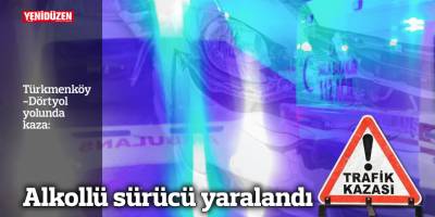 Türkmenköy-Dörtyol yolunda kaza yapan alkollü sürücü yaralandı