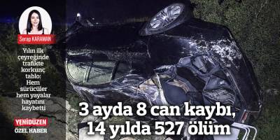 3 ayda 8 can kaybı, 14 yılda 527 ölüm