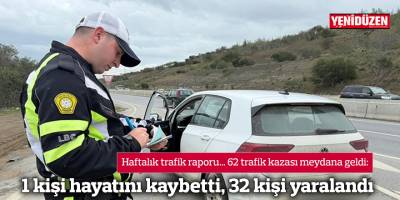Bir haftada 62 trafik kazası meydana geldi