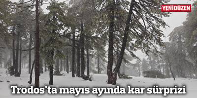 Trodos'ta mayıs ayında kar sürprizi