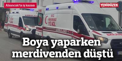 Boya yaparken merdivenden düştü, yaralandı