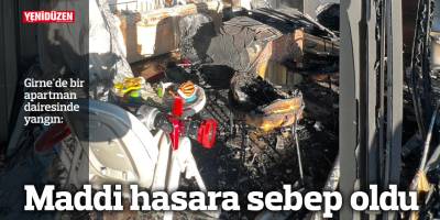Girne'de bir apartman dairesinde yangın!