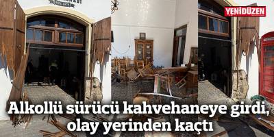 Alkollü sürücü kahvehaneye girdi, olay yerinden kaçtı