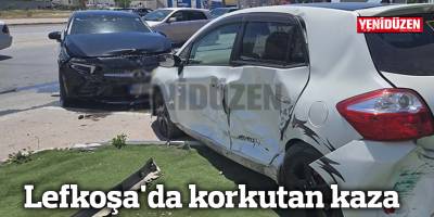 Lefkoşa'da korkutan kaza