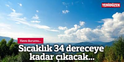 Sıcaklık 34 dereceye kadar çıkacak...