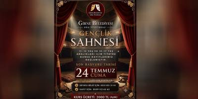 Girne Belediyesi Oda Tiyatrosu “Gençlik Sahnesi” kurs kayıtlar uzatıldı