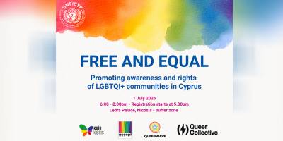 “Özgür ve Eşit: Kıbrıs’taki LGBTQI+ toplulukları için farkındalık ve hakların güçlendirilmesi" etkinliği yapılacak
