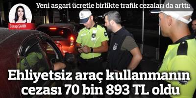 Ehliyetsiz araç kullanmanın cezası 70 bin 893 TL oldu