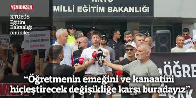 “Öğretmenin emeğini ve kanaatini hiçleştirecek değişikliğe karşı buradayız”