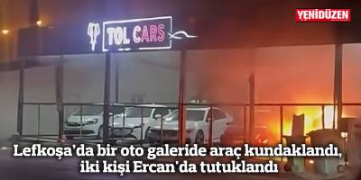 Lefkoşa’da bir oto galeride araç kundaklandı, iki kişi Ercan'da tutuklandı
