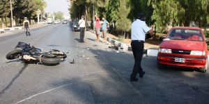 Motor sürücüsünün kolu kırıldı