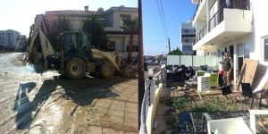 Larnaka ile Aradip su ve çamurla doldu