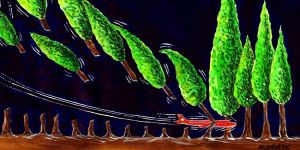 İskelede karikatür sergisi ve canlı çizim etkinliği