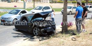 Hızını alamadı çemberde dağıttı!