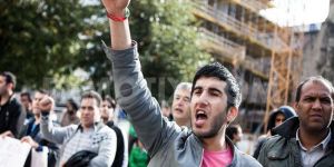 Sığınmacılar gösteri düzenledi