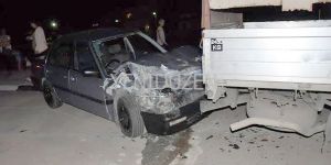 Park halindeki kamyonete vurdu