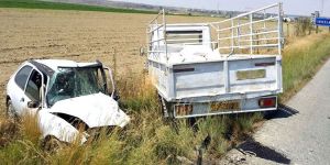 Kontrolsüz anayola çıktı, kazaya neden oldu