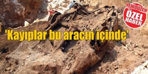Kayıp araç yavaş yavaş toprak altından çıkıyor
