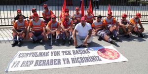 TAŞEL EMEKÇİLERİNDEN OTURMA EYLEMİ