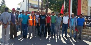 Yenierenköy Belediye çalışanları grevde