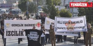 Öğrenciler ‘trafik için’ yürüdü!