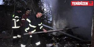 Yangın sonucu garajdaki eşyalar kül oldu