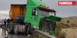 Kamyon kazası korkuttu