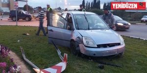 Hızını alamadı çembere çıktı