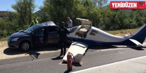 Uçak, arabaya çarptı: 1 ÖLÜ