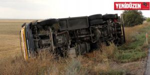 Akaryakıt tankeri devrildi