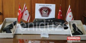 İşyerinden tabanca, şarjör ve mermi çıktı!