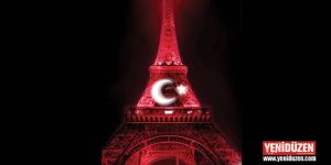 Eyfel Kulesi Türk bayrağının renkleriyle ışıklandırıldı.