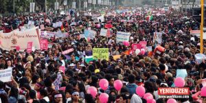 ‘Kadına şiddete’ dev protesto