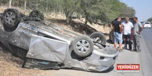 TIR’la çarpıştı, takla attı!