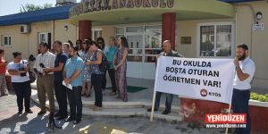 Öğretmenler pankart açtı