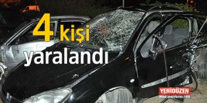 İki araç yüz yüze çarpıştı