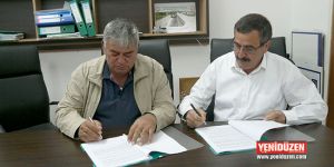 Dikmen Belediyesi asfalt ihalesini kazanan firmayla imzaları attı