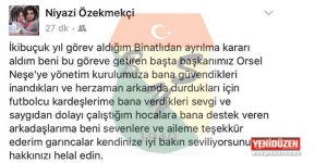 İstifayı sosyal medyadan duyurdu