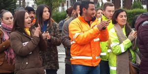 Sendikal hak için meclis önünde eylem